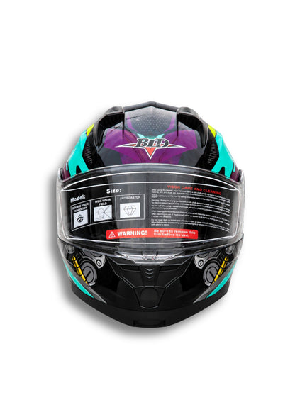 Casco BLD 162 Verde & Lila